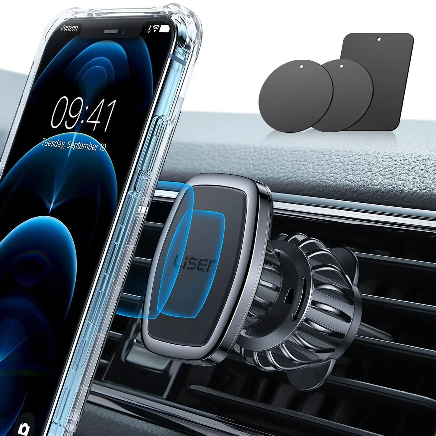 LISEN Phone Holder Car Ultra Magnetic Phone Mount Cell Phone Holder Car Magnetic Car Holder Mount for Iphone Android Smartphones