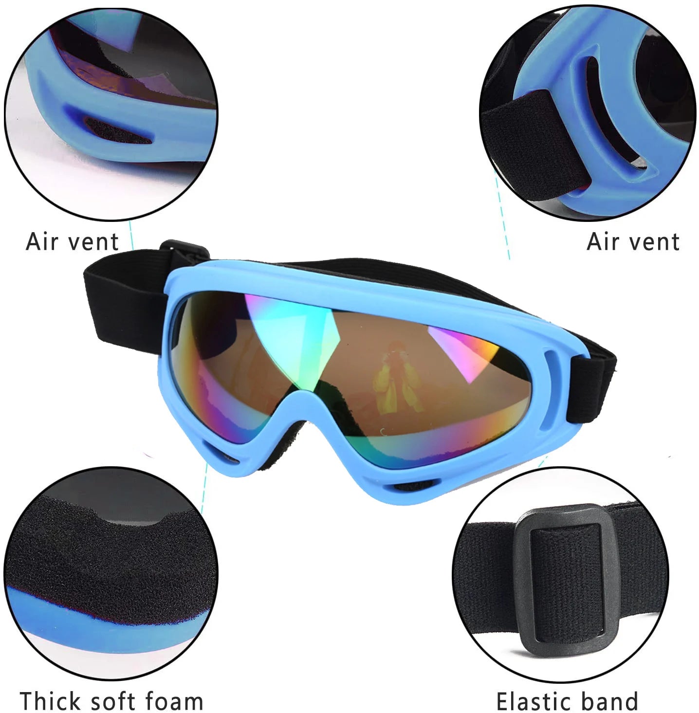 Colorful Frame Multi-Color Ski Glasses X400 anti Ultraviolet and Windproof Sports Ski Glasses Snow Goggles