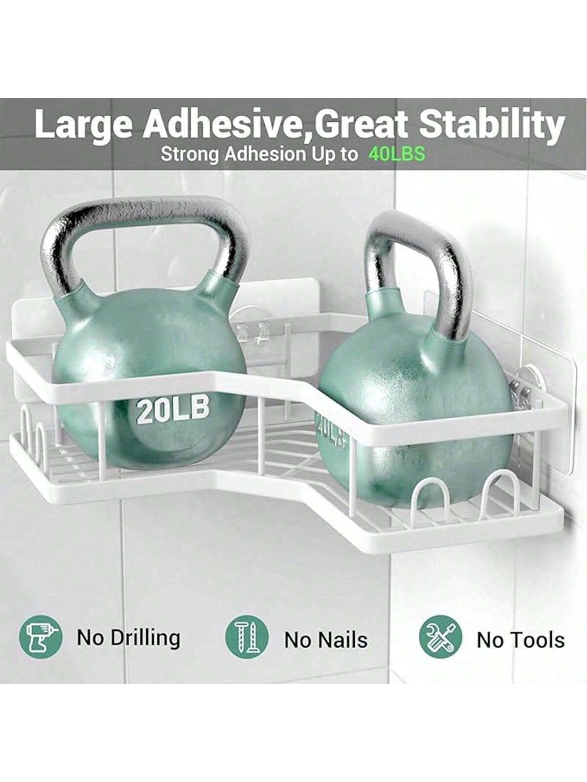 1Pc Corner Shelf, Shower Shelf No Drilling, Bathroom Shelves, Bathroom Organizer, Shower Organizer, Shower Shelf, Shower Basket for Bathroom Home Bathroom Decor Bathroom Organizer Summer