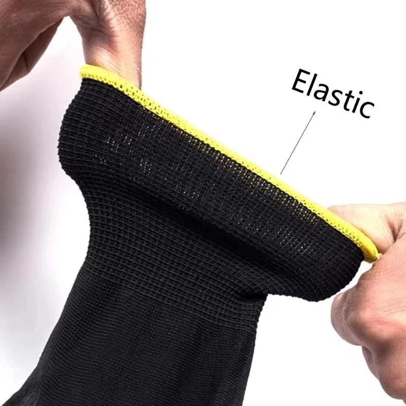 20/50PCS Coating Nylon PU Work Gloves Safety Non-Slip Durable Coating Nylon PU Work Gloves Camping Lock Edge Colour Random