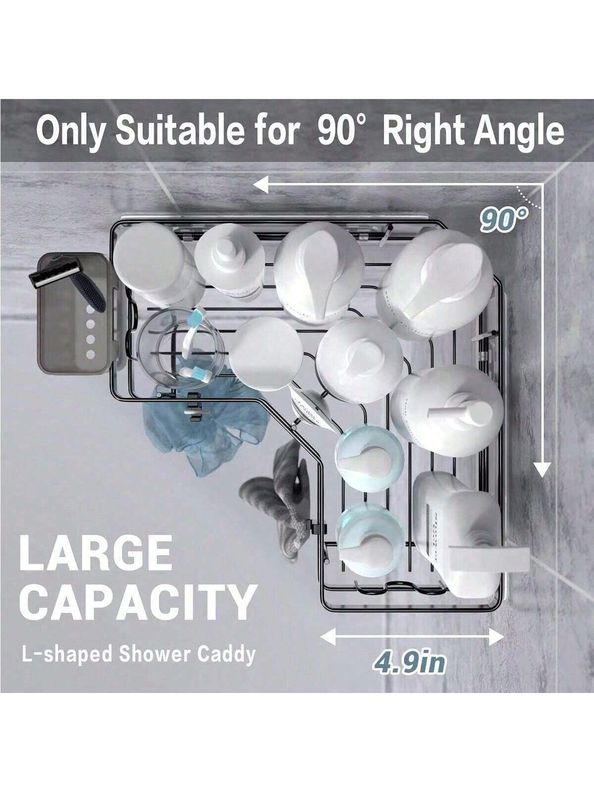1Pc Corner Shelf, Shower Shelf No Drilling, Bathroom Shelves, Bathroom Organizer, Shower Organizer, Shower Shelf, Shower Basket for Bathroom Home Bathroom Decor Bathroom Organizer Summer