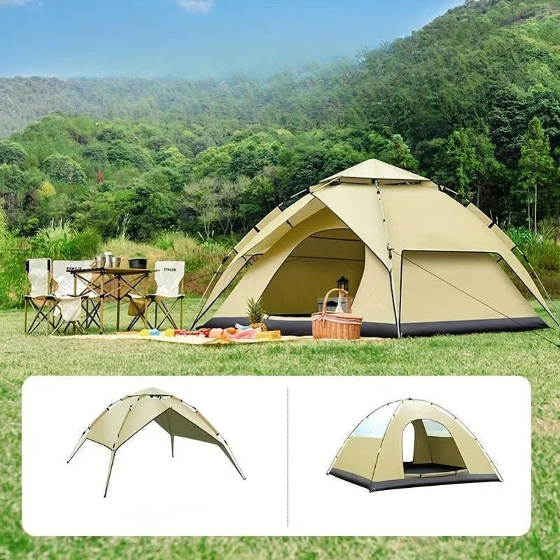 Outdoor Tent Camping Automatic Tent Double-Deck Tents Double Door Tent Folding Camping Tent Beach Tent Outdoor Fishing Tent