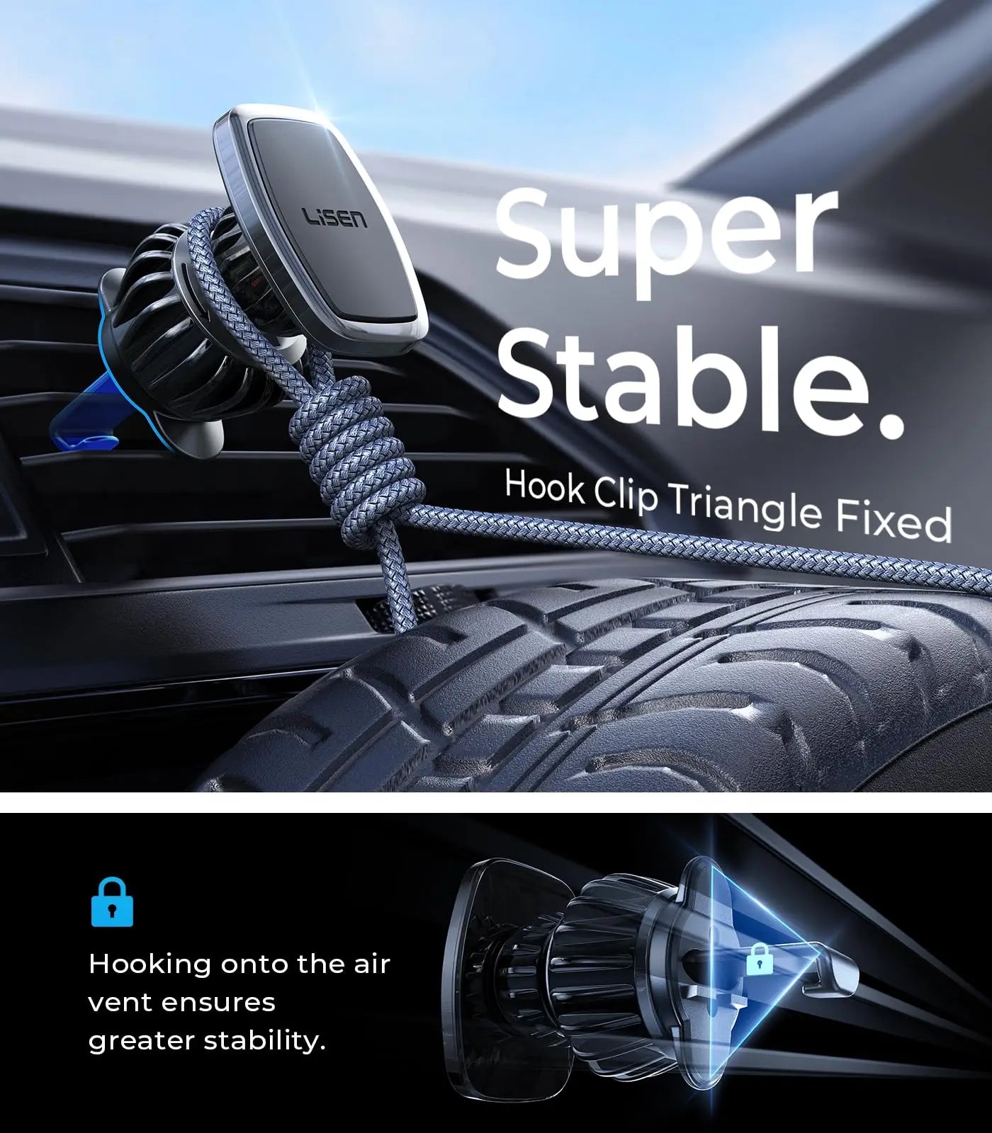 LISEN Phone Holder Car Ultra Magnetic Phone Mount Cell Phone Holder Car Magnetic Car Holder Mount for Iphone Android Smartphones