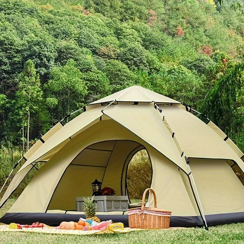 Outdoor Tent Camping Automatic Tent Double-Deck Tents Double Door Tent Folding Camping Tent Beach Tent Outdoor Fishing Tent