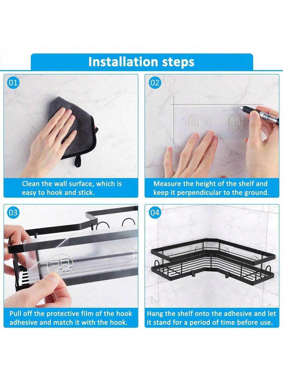 1Pc Corner Shelf, Shower Shelf No Drilling, Bathroom Shelves, Bathroom Organizer, Shower Organizer, Shower Shelf, Shower Basket for Bathroom Home Bathroom Decor Bathroom Organizer Summer