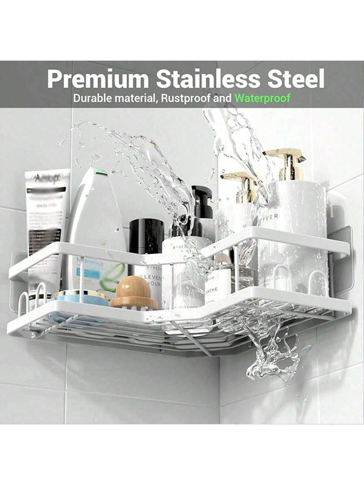 1Pc Corner Shelf, Shower Shelf No Drilling, Bathroom Shelves, Bathroom Organizer, Shower Organizer, Shower Shelf, Shower Basket for Bathroom Home Bathroom Decor Bathroom Organizer Summer