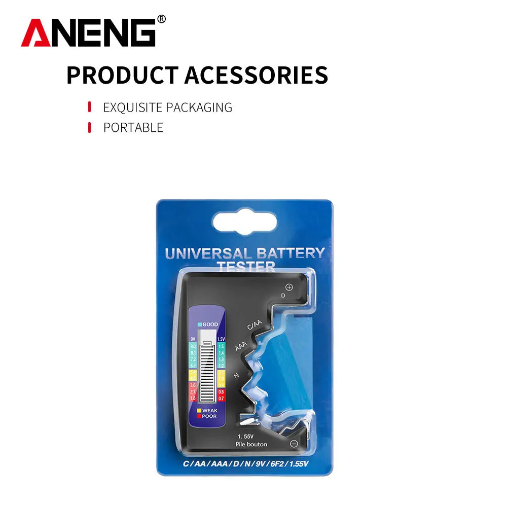 LCD Display Battery Testers C AA AAA D N 9V 1.55V Universal Button Cell Volt Capacity Check Detector Capacitance Tools