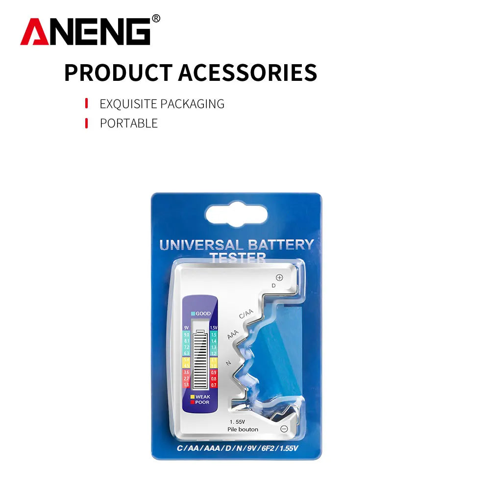 LCD Display Battery Testers C AA AAA D N 9V 1.55V Universal Button Cell Volt Capacity Check Detector Capacitance Tools